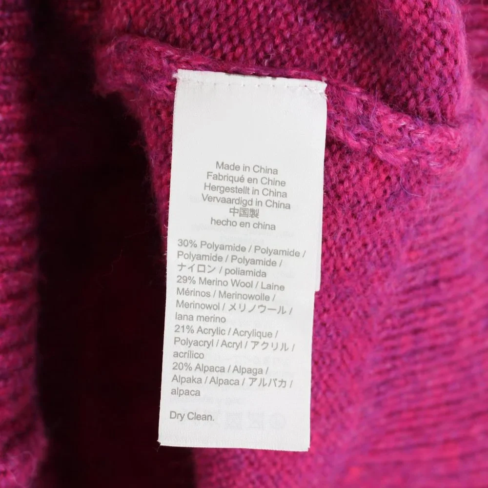 J. Crew Relaxed Saddle Sleeve Pullover Crewneck Sweater Heather Fuchsia X-Small - Picture 8 of 9